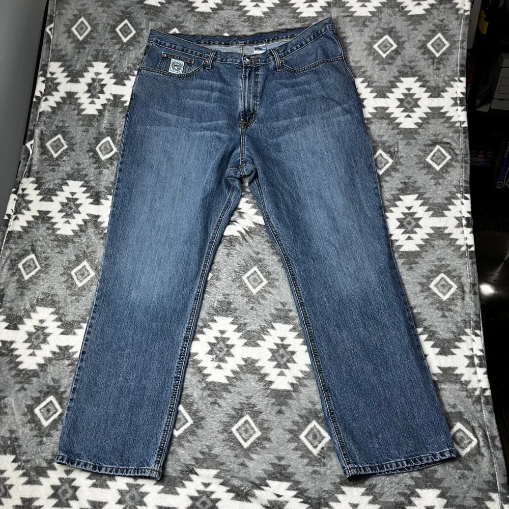 Cinch White Label Mens Blue Jeans Medium Wash Straight Leg Denim 42x32